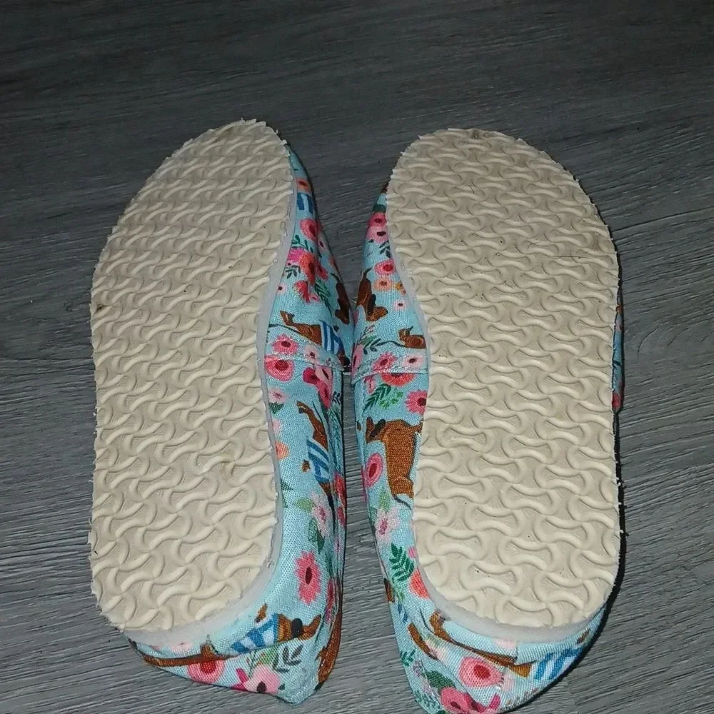 Groove Bags Dauch hound floral print canvas slip on shoes Sz 7.5 NWOT